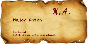 Major Anton névjegykártya